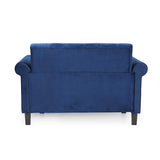 Furinno Bastia Vintage Modern Chesterfield Button Tufted Loveseat/Sofa Couch for Living Room, Navy Velvet Furinno