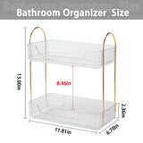 Shuang Qing 2 Tier Clear Countertop Storage - Bathroom & Kitchen Organizer, Cosmetics & Makeup Shelf, Spice Rack shuang qing