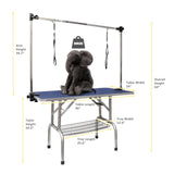 ROOMTEC 46" Dog Grooming Table,Foldable Home Pet Bathing Station with Adjustable Height Arm/Noose/Mesh Tray ROOMTEC