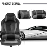 Gaming Chair Massage Office Chair Racing Desk Chair Ergonomic PC Executive High Back PU Leather Computer Chair with Lumbar Support Headrest Armrest Task Rolling Swivel Chair for Women Adults, Grey BestOffice