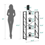 YITAHOME 4-Tier Bookshelf, Modern Free Standing 4 Shelf Bookcases and Bookshelves, Open Display Storage Book Shelves Book Rack Organizer Standing Shelving for Living Room Home Office, White YITAHOME