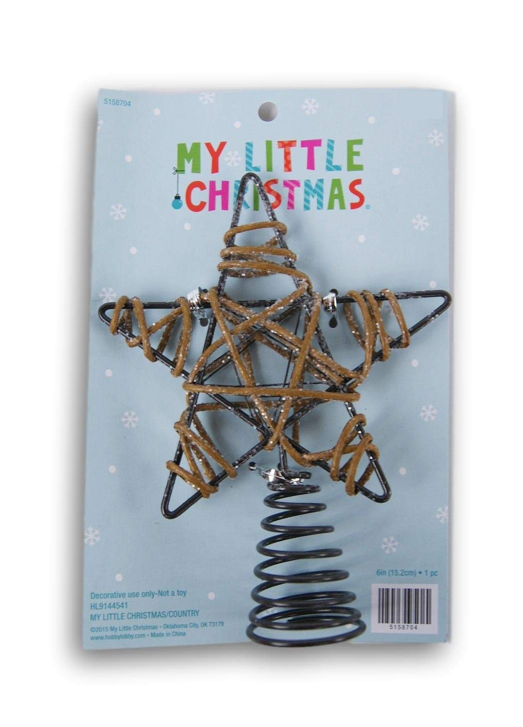 My Little Christmas Rustic Metal Miniature 5 Point Star Tree Topper - 6 Inches My Little Christmas