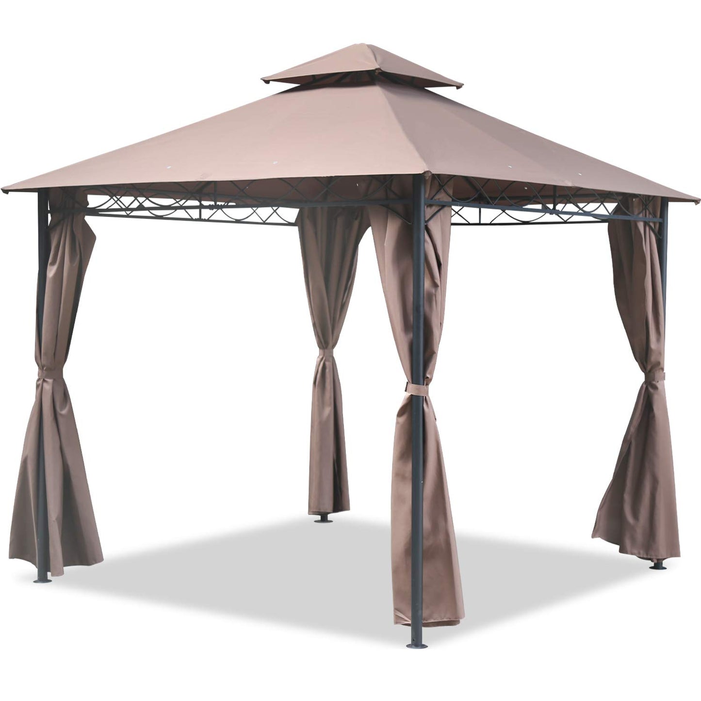 Gazebo Canopy Tent 10' X 10' BBQ Outdoor Patio Grill Gazebo for Patios Large Garden Top Gazebo with Sidewall Party Tent - WoodArtSupply