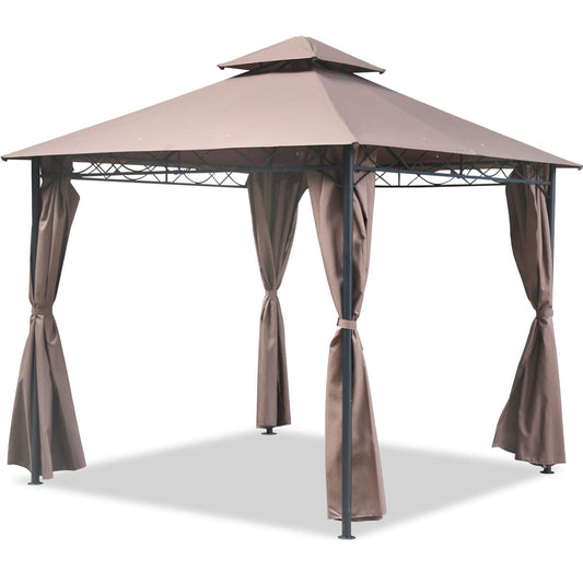 Gazebo Canopy Tent 10' X 10' BBQ Outdoor Patio Grill Gazebo for Patios Large Garden Top Gazebo with Sidewall Party Tent