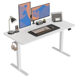 CubiCubi Electric Standing Desk, 60 x 24 Inches Height Adjustable Sit Stand Desk, Ergonomic Home Office Computer Workstation, White CubiCubi