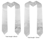 GraduatePro White Sublimation Blank Graduation Stole Sash 72 Inches Long GraduatePro