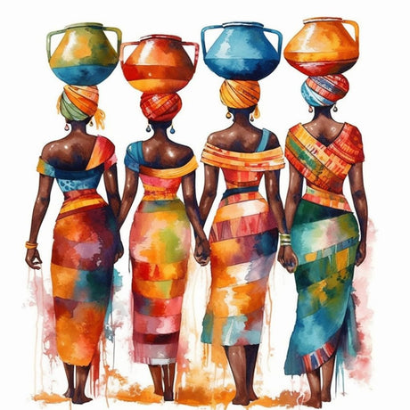 Diamond Art Painting African American Black Woman Dress Abstract (4) Kit for Adults Diamond Art Painting by Number Kits Gem Art Wall Home Decor(Canvas 11.8 x15.8inch) WoodArtSupply