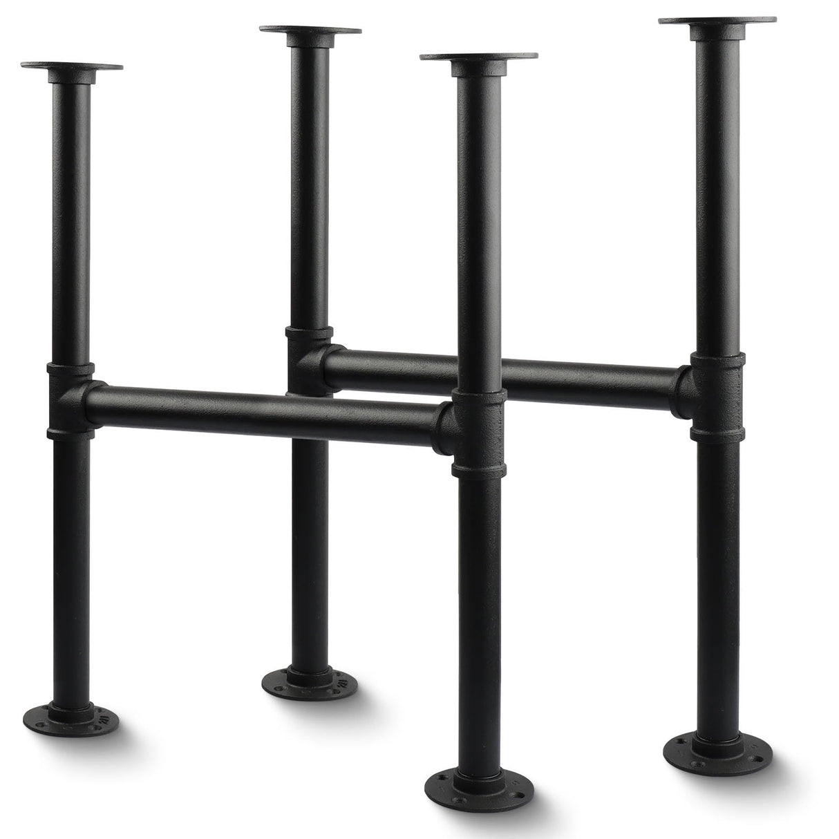 MUZIK 30 Inch Industrial Table Legs, 2 Pack Grey Steel Metal Pipes Vintage Furniture Legs, for Coffee and End Table Legs, 30 in H x 14 in W MUZIK