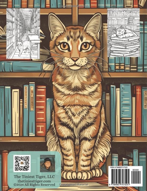 Cats in Libraries Coloring Book (Cat Lover Coloring Books)