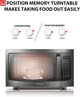 TOSHIBA ML-EM45P(BS) Countertop Microwave Oven with Smart Sensor and Position Memory Turntable, Function, 1.6 Cu.ft 13.6" Removable Black Stainless Steel, 1200W TOSHIBA