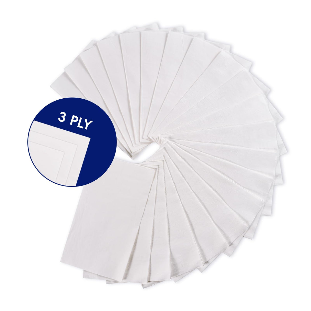 100 Pack Paper Napkins Guest Towels Disposable Premium Quality 3-ply Dinner Napkins Disposable Soft, Absorbent, Party Napkins Wedding Napkins for Kitchen, Parties, Dinners or Events（white) JOLLY CHEF