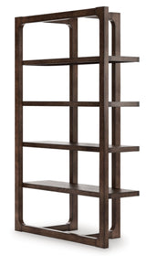 Signature Design by Ashley Breckington Contemporary Wood Framed 76" Bookcase with 4 Shelves, Dark Brown Signature Design by Ashley
