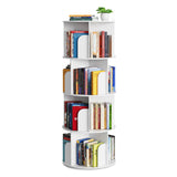 SpaceAid Cross Style 4 Tier Rotating Bookshelf, Spinning 360 Bookcase Lazy Susan Tower, Vertical Revolving Books Shelf Storage Round Carousel Space Saving Organizer, White SpaceAid
