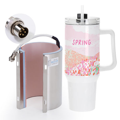 PYD Life 40 OZ Tumbler Heat Press Attachment with 5 Pin for 40 OZ Sublimation Tumblers Top Straight Area,Suitable for Max Tumbler Heat Press PYD Life