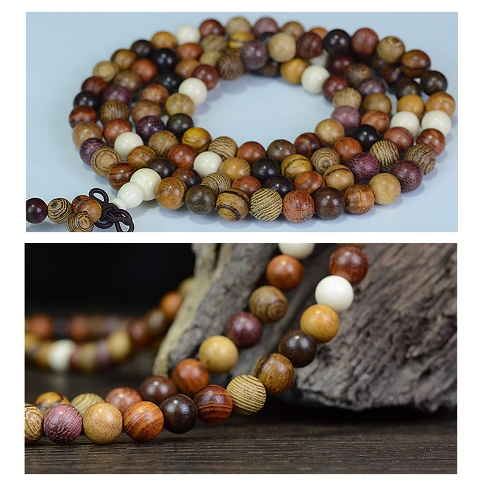 CarpenterC 200pcs 8mm Gorgeous Natural Round Polished Rosewood Loose Beads for Jewelry Making DIY Handmade Crafts CarpenterC