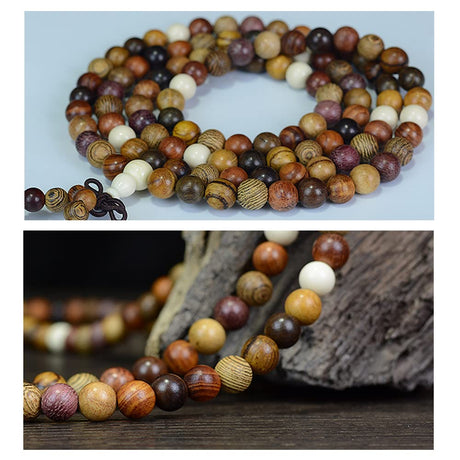CarpenterC 200pcs 8mm Gorgeous Natural Round Polished Rosewood Loose Beads for Jewelry Making DIY Handmade Crafts CarpenterC