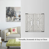 Spshian Decorative Switch Plate Covers Rustic Wooden White Barn Doors 2 Gang Wall Plate Double Toggle Light Switch Cover Plate Electric Dual Device Electrical Faceplate for Kitchen Farmhouse Bedroom Spshian