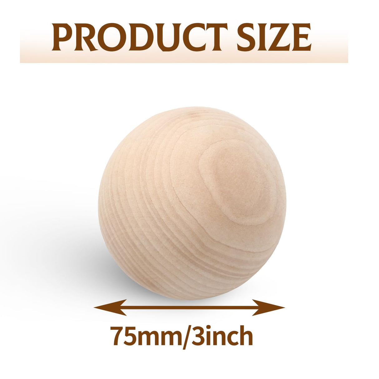 Uenhoy 4 Pcs Wooden Round Ball 3 Inch Unfinished Natural Wood Balls Wooden Spheres for Crafts and DIY Projects Uenhoy