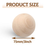 Uenhoy 4 Pcs Wooden Round Ball 3 Inch Unfinished Natural Wood Balls Wooden Spheres for Crafts and DIY Projects Uenhoy