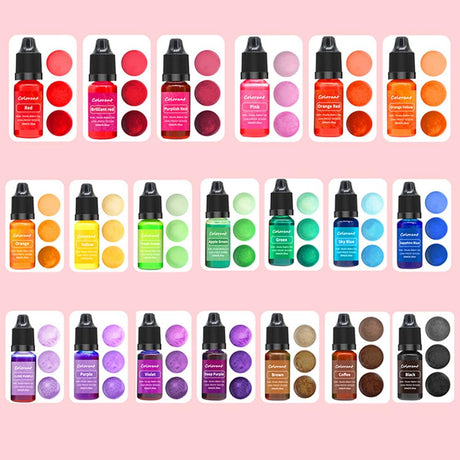 10ml Candle Dye - 20 Popular Colors, Liquid Color Dye for Candle Making Essence Colorants - Liquid Candle Wax Dye for DIY Candle Coloring Making Supplies,Soy Wax, Gel Wax, Paraffin Wax Surakey