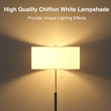 Karjoefar 2-Light Floor Lamp, Mid Century Floor Lamp with White Fabric Shade, Standing Lamp Tall Lamp for Living Room Bedroom, 3 Color Temperatures 9W Bulb Include Karjoefar