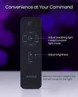 VASAGLE TV Stand with LED Lights for TVs up to 70 Inch, Entertainment Center with Open Glass Shelves, 2 Cabinets with Doors, 63-Inch Long, TV Console for Bedroom Living Room, Black ULTV330T21 VASAGLE