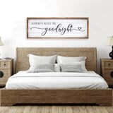 UPPER DECOR Large Above Bed Wall Decor Bedroom Sign Bedroom Decor with Solid Wood Frame for Couples, Always Kiss Me Goodnight Sign for Bedroom, Love Theme Wall Decor 42''×15'' UPPER DECOR