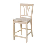 International Concepts 24-Inch FanBack Stool, Unfinished IC International Concepts