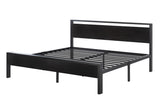 SHA CERLIN 14 Inch King Size Metal Platform Bed Frame with Wooden Headboard and Footboard, Mattress Foundation, No Box Spring Needed, Large Under Bed Storage, Black Oak SHA CERLIN