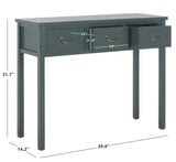 SAFAVIEH Home Collection Cindy Farmhouse Dark Teal 3-Drawer Console Table Safavieh