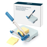 KITCHENDAO Multipurpose Cheese Slicer Cutter with Board for Arthritic and Weak Hands, Adjustable Thickness Dial for Block Cheese, Effortless Slicing, Guillotine Sausage Ham Biltong Jerky Slicer KITCHENDAO