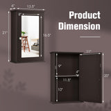 LOKO Bathroom Medicine Cabinet with Mirror, Wall Mounted Storage Cabinet with Single Mirrored Door and Adjustable Shelf for Bathroom, Living Room or Entryway, 13.5 x 6 x 21 inches (Brown) LOKO