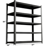 GREATMEET 84" H Heavy Duty Garage Shelves, 3000LBS Load Metal Storage Shelving, 24" D x 47" W x 84" H Storage Rack Shelf for Shed, Garage, Pantry, Basement GREATMEET
