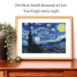 NIHO-JIUMA Van Gogh Starry Night 5D Diamond Painting Kits, DIY Full Drill Diamond Art Gift for Adults & Teens, Home Wall Decoration (20 X 30 cm / 8 X 12 inches) NIHO-JIUMA