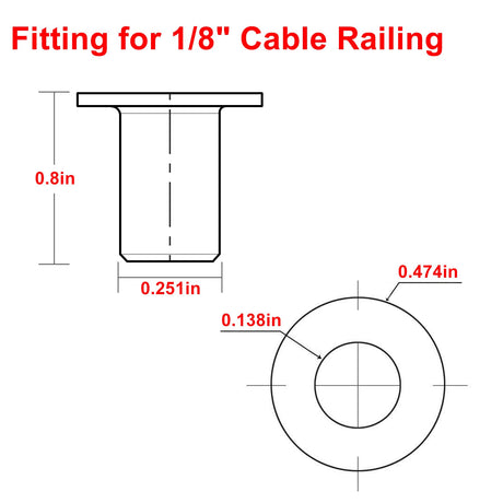BLIKA 120 Pack Black Stainless Steel Protector Sleeves for 1/8" Deck Cable Railing, for Wood/Composite Posts, T316 Marine Grade, Black Cable Railing Protector Sleeves BLIKA