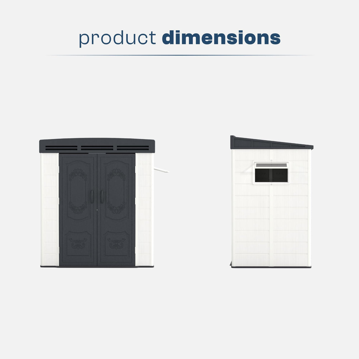 Patio Kingdom 6x4FT HDPE Resin Outdoor Storage Shed with Sloped Roof, Injection Molded Plastic Lean to Garden Tool Shed, All Weather Resistant, Lockable Double Doors & Ventilation for Backyard Patio Patio Kingdom