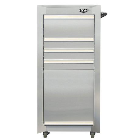 Viper Tool Storage V1804SSR Salon Cart, Stainless Steel Viper Tool Storage