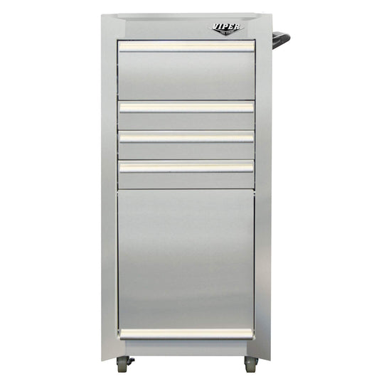 Viper Tool Storage V1804SSR Salon Cart, Stainless Steel