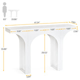 Tribesigns 47 Inches Console Table, Wooden Entryway Table, Modern Hallway Table, Sofa Table with Arch Base, Unique Foyer Table, Behind Couch Table, White Long Accent Table for Living Room, Entrance Tribesigns