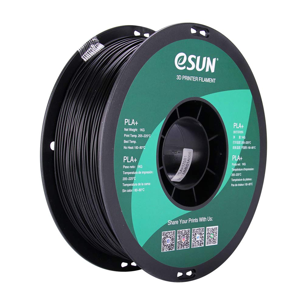 eSUN PLA PRO (PLA+) 3D Printer Filament, Dimensional Accuracy +/- 0.03mm, 1kg Spool, 1.75mm, Black eSUN