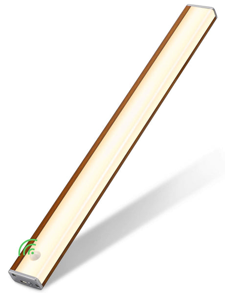 Automatic Wireless Closet Light 48 LED Rechargeable Pantry Light,Two Modes Motion Sensor Lighting Kitchen Lighting Cabinet Lights(158lm, 6500k, 15.9inch) Wood Grain Joyzy