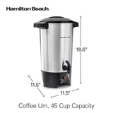 Hamilton Beach 45 Cup Coffee Urn and Hot Beverage Dispenser, Silver Hamilton Beach