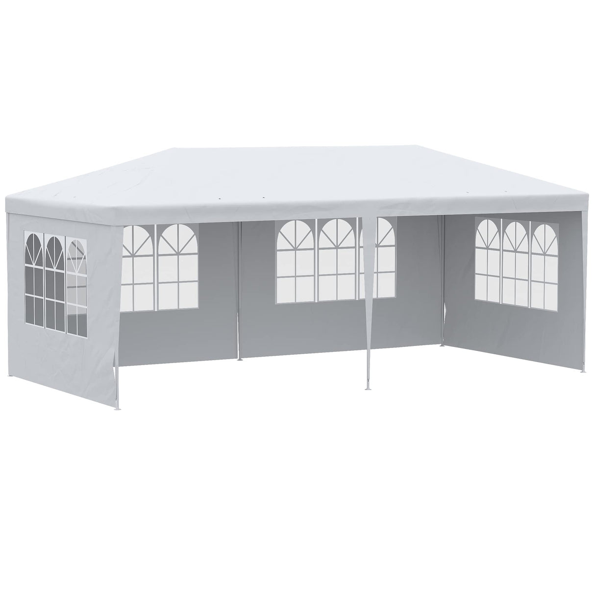 Outsunny 20' x 10' Large Party Tent, Events Shelter Canopy Gazebo with 4 Removable Side Walls, Shade Shelter for Weddings, Picnic, White Outsunny