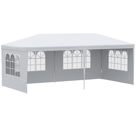 Outsunny 20' x 10' Large Party Tent, Events Shelter Canopy Gazebo with 4 Removable Side Walls, Shade Shelter for Weddings, Picnic, White Outsunny