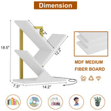 Qupui Tree Bookshelf with LED Lights, 3 Tier Floor Standing Bookcase, Classical Corner Shelf Kids Bookshelf, Tall Wood Book Storage for Bedroom, Living Room, Home Office, White Qupui