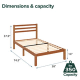 ZINUS Leah Bamboo Platform Bed Frame with Headboard, No Box Spring Needed, Wood Slat Support, Easy Assembly, Twin ZINUS