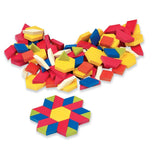 hand2mind Wood Pattern Blocks for Kids, Shapes for Kindergarten, Montessori Toys, Geometric Shapes, Symmetry, Shape Recognition, Pattern Blocks for Classroom (Set of 250) hand2mind