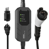 MEGEAR Level 1-2 EV Charger, 16A 25FT NEMA 6-20 Plug with NEMA 5-15 Adapter Portable Electric Vehicle Charging Station MEGEAR