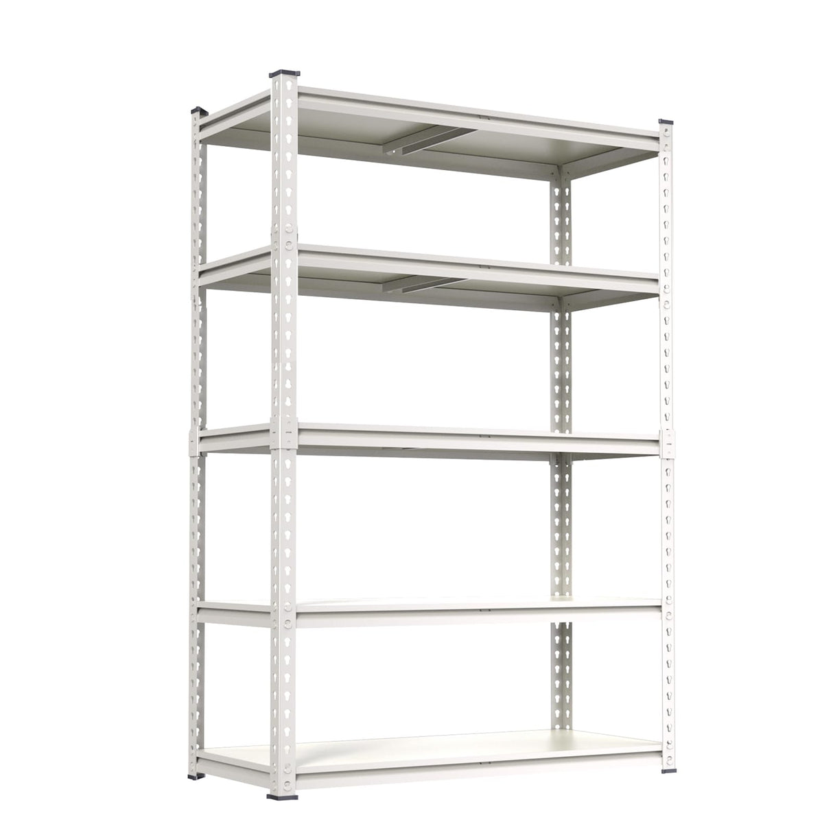 ZEUKMXOO Storage Shelving Unit, 5 Tier Garage Shelves Heavy Duty, 60''H Adjustable Metal Shelving Unit,2000LBS Black for Pantry, Basement, Warehouse, Kitchen, Pantry and Closet (1, White) ZEUKMXOO