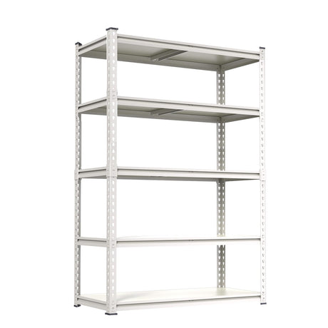 ZEUKMXOO Storage Shelving Unit, 5 Tier Garage Shelves Heavy Duty, 60''H Adjustable Metal Shelving Unit,2000LBS Black for Pantry, Basement, Warehouse, Kitchen, Pantry and Closet (1, White) ZEUKMXOO